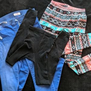 Bundle of leggings and jeggings - XS